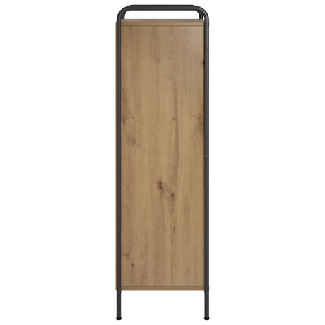 Wooden Bookcase 55.5cm Wide With 2 Shelves And Steel Frame - Vantage Home