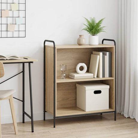 Wooden Bookcase 80cm Wide With 1 Shelf And Steel Frame - Vantage Home