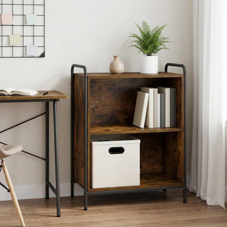 Wooden Bookcase 80cm Wide With 1 Shelf And Steel Frame - Vantage Home