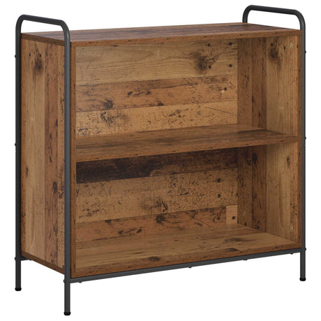 Wooden Bookcase 80cm Wide With 1 Shelf And Steel Frame - Vantage Home