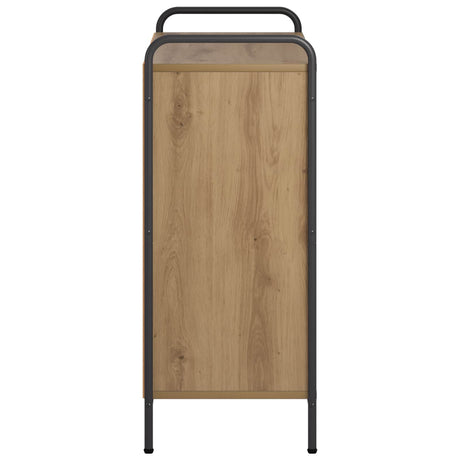 Wooden Bookcase 80cm Wide With 1 Shelf And Steel Frame - Vantage Home