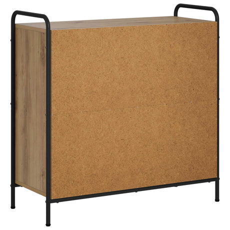Wooden Bookcase 80cm Wide With 1 Shelf And Steel Frame - Vantage Home