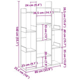 Wooden Bookcase 86cm Wide - Vantage Home