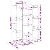 Wooden Bookcase 86cm Wide - Vantage Home