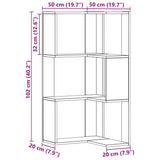 Wooden Bookcase Corner - Vantage Home