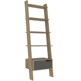 Wooden Bookcase Ladder Design With 1 Drawer - Manhattan
