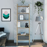 Wooden Bookcase Ladder Design With 1 Drawer - Manhattan