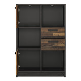 Wooden Bookcase Low With 2 Doors And 2 Drawers - Brooklyn