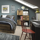 Wooden Bookcase Low With 2 Doors And 2 Drawers - Brooklyn