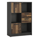 Wooden Bookcase Low With 2 Doors And 2 Drawers - Brooklyn