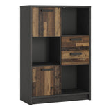 Wooden Bookcase Low With 2 Doors And 2 Drawers - Brooklyn