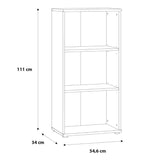 Wooden Bookcase Narrow With 2 Shelves - Essential
