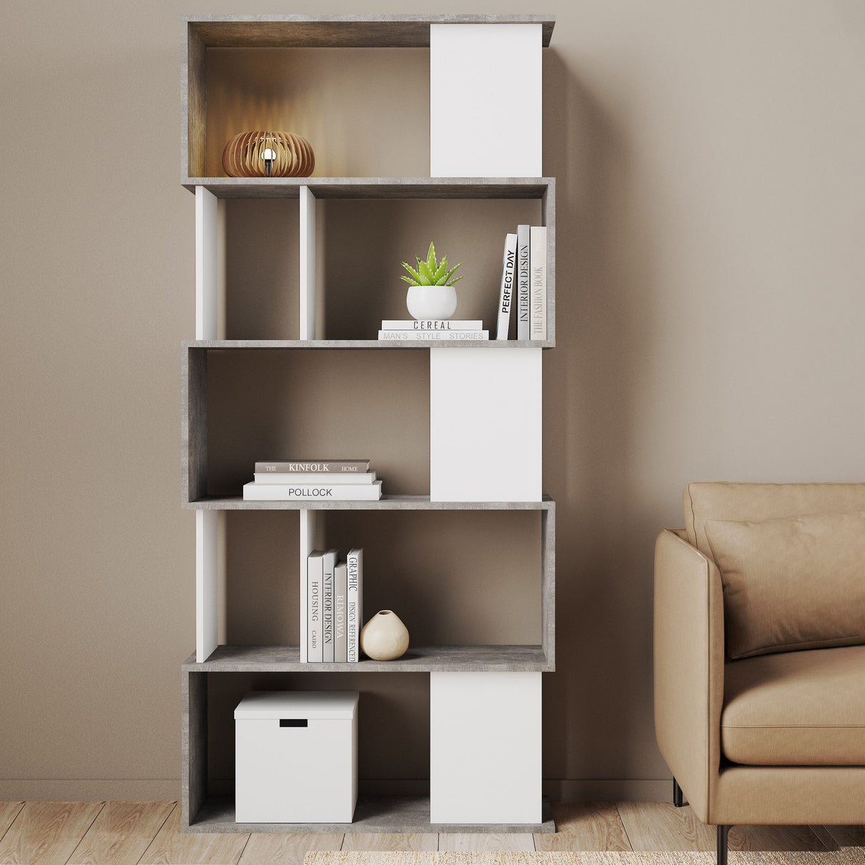 Wooden Bookcase Open With 4 Shelves - Maze