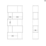 Wooden Bookcase Open With 4 Shelves - Maze