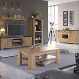 Wooden Bookcase With Open Shelving And 1 Drawer - Rapallo
