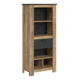 Wooden Bookcase With Open Shelving And 1 Drawer - Rapallo