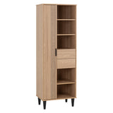 Wooden Bookcase With 1 Door And 2 Drawers - Tessa
