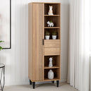 Wooden Bookcase With 1 Door And 2 Drawers - Tessa