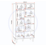 Wooden Bookcase With 1 Door - Tessa