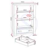 Wooden Bookcase With 1 Drawer - Tortilla