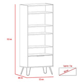 Wooden Bookcase With 1 Flap Door - Nevada