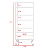 Wooden Bookcase With 1 Flap Door - Nevada