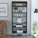 Wooden Bookcase With 1 Flap Door - Nevada