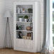 Wooden Bookcase 94cm Wide With 2 Doors And 4 Shelves - Monroe
