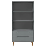 Wooden Bookcase With 2 Drawers And 3 Shelves - Molde