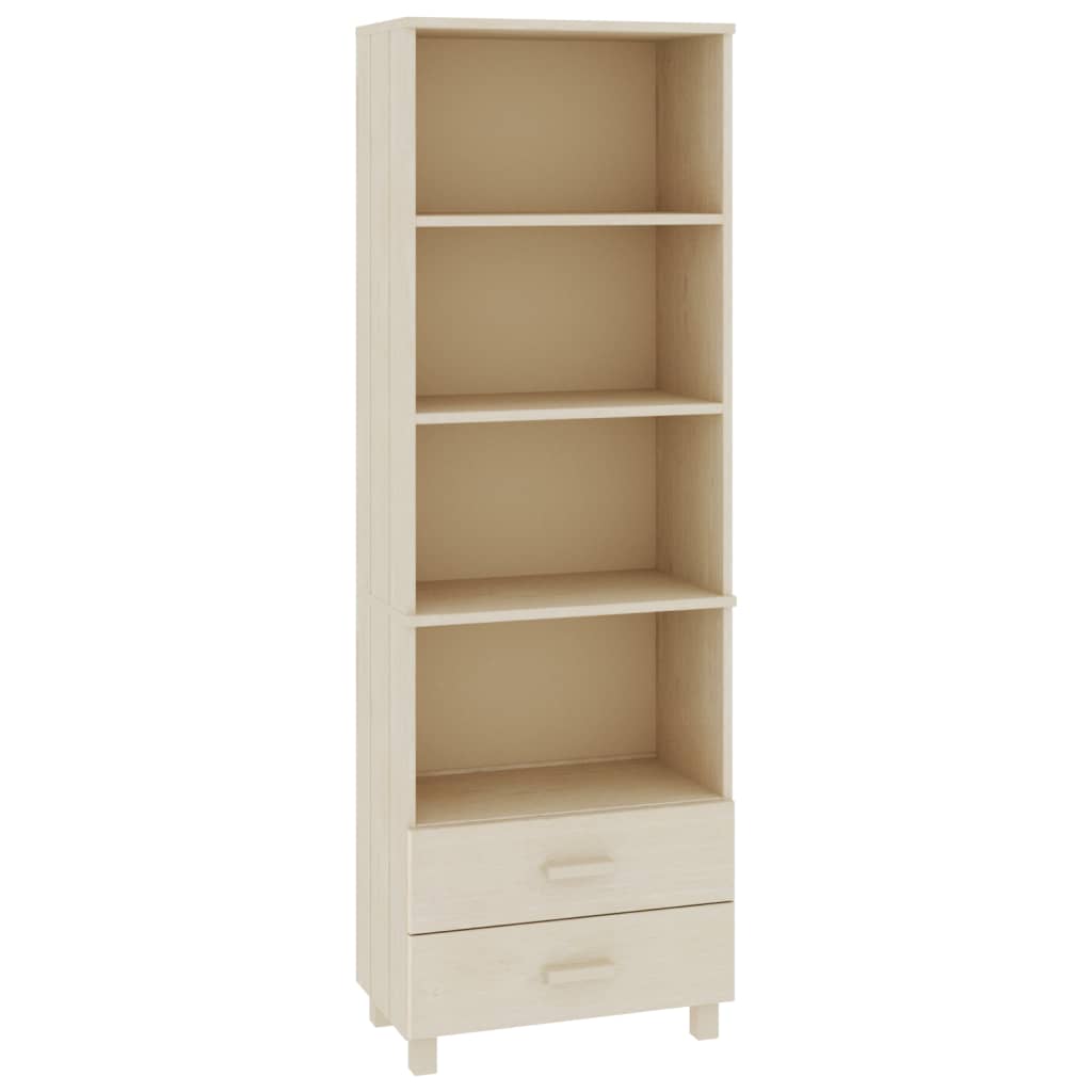 Wooden Bookcase With 2 Drawers And 4 Shelves - Hamar
