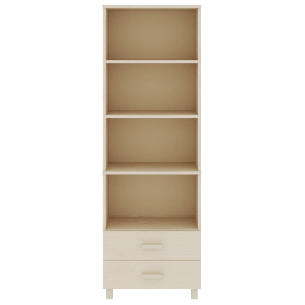 Wooden Bookcase With 2 Drawers And 4 Shelves - Hamar