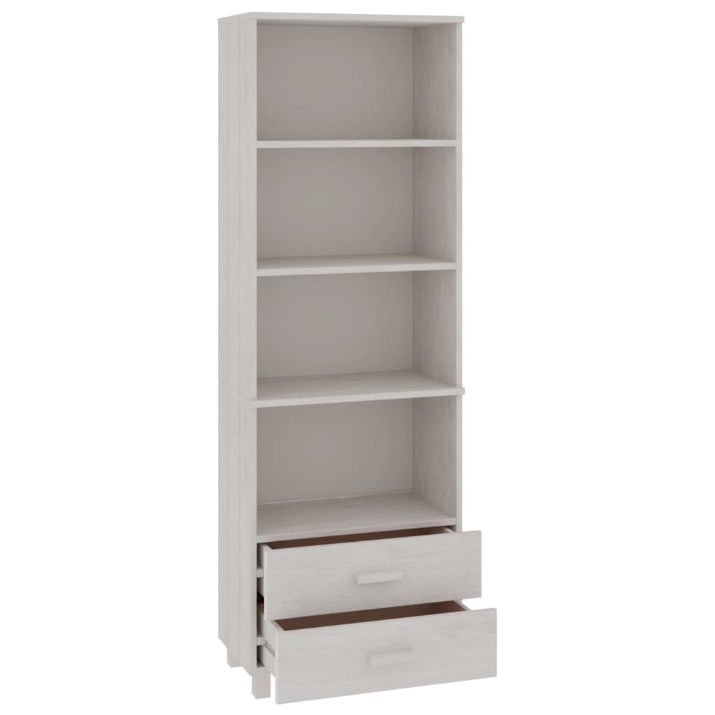 Wooden Bookcase With 2 Drawers And 4 Shelves - Hamar