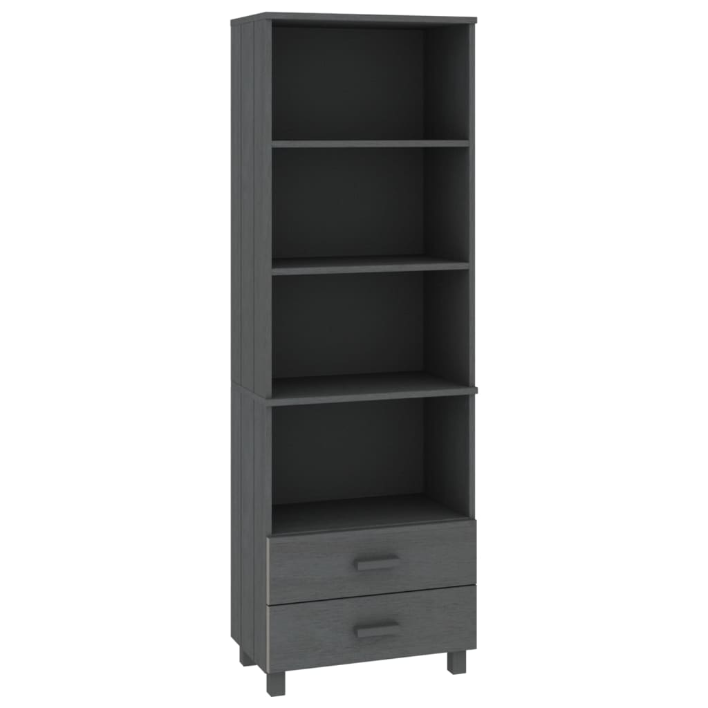 Wooden Bookcase With 2 Drawers And 4 Shelves - Hamar