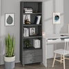 Wooden Bookcase With 2 Drawers And 4 Shelves - Hamar