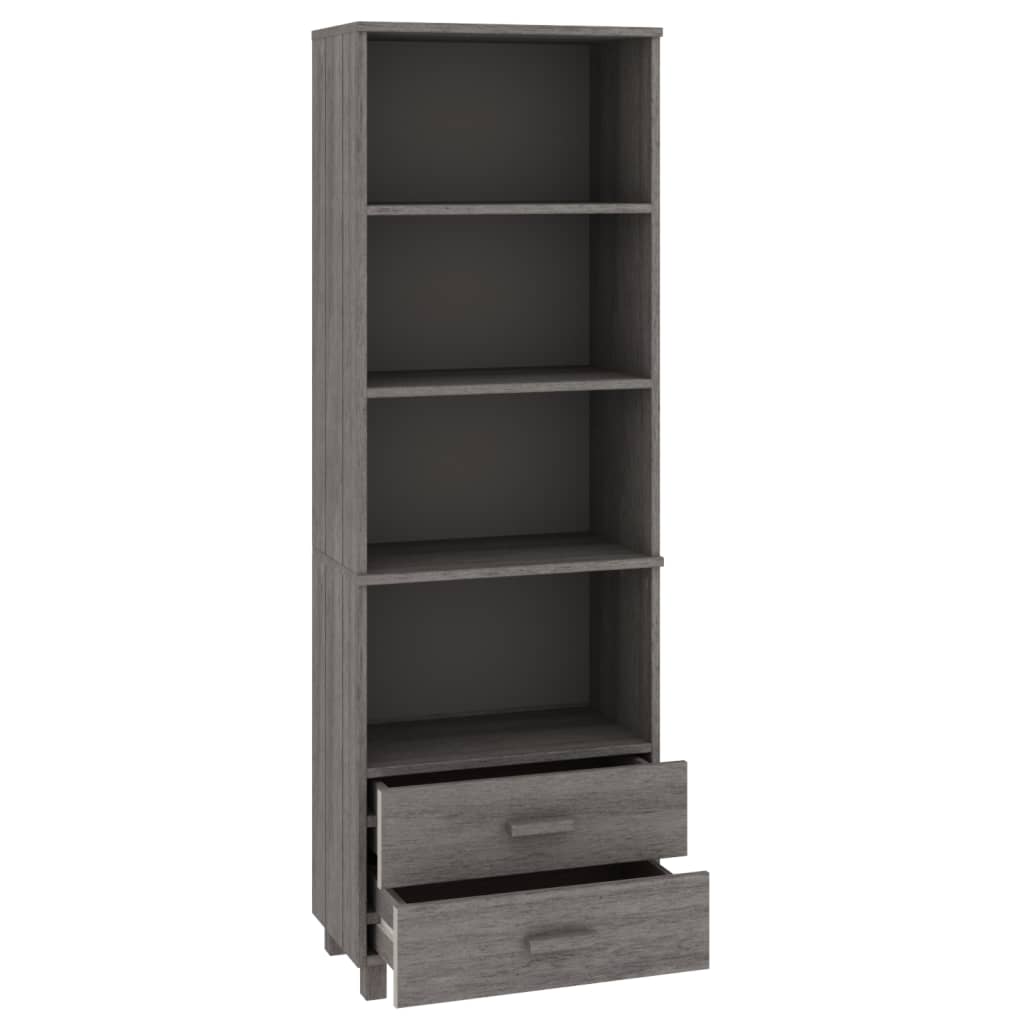 Wooden Bookcase With 2 Drawers And 4 Shelves - Hamar