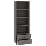 Wooden Bookcase With 2 Drawers And 4 Shelves - Hamar