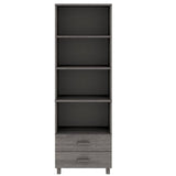 Wooden Bookcase With 2 Drawers And 4 Shelves - Hamar