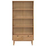 Wooden Bookcase With 2 Drawers And 4 Shelves - Otta