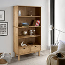 Wooden Bookcase With 2 Drawers And 4 Shelves - Otta