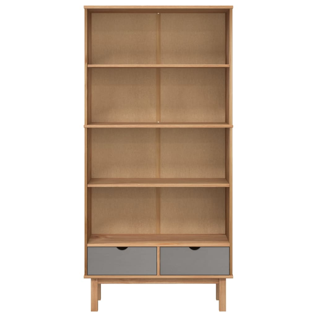 Wooden Bookcase With 2 Drawers And 4 Shelves - Otta