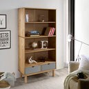 Wooden Bookcase With 2 Drawers And 4 Shelves - Otta