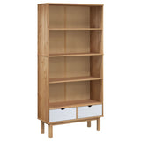 Wooden Bookcase With 2 Drawers And 4 Shelves - Otta