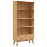 Wooden Bookcase With 2 Drawers - Olden