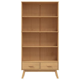 Wooden Bookcase With 2 Drawers - Olden