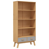 Wooden Bookcase With 2 Drawers - Olden