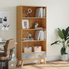 Wooden Bookcase With 2 Drawers - Olden