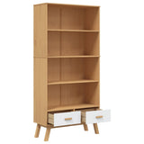 Wooden Bookcase With 2 Drawers - Olden