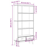 Wooden Bookcase With 2 Drawers - Olden