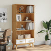 Wooden Bookcase With 2 Drawers - Olden
