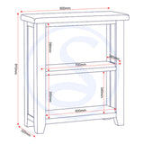 Wooden Bookcase With 2 Shelves - Windsor